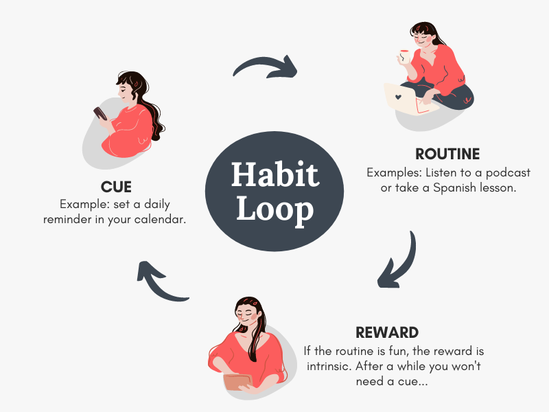 Learn Spanish through habit formation.