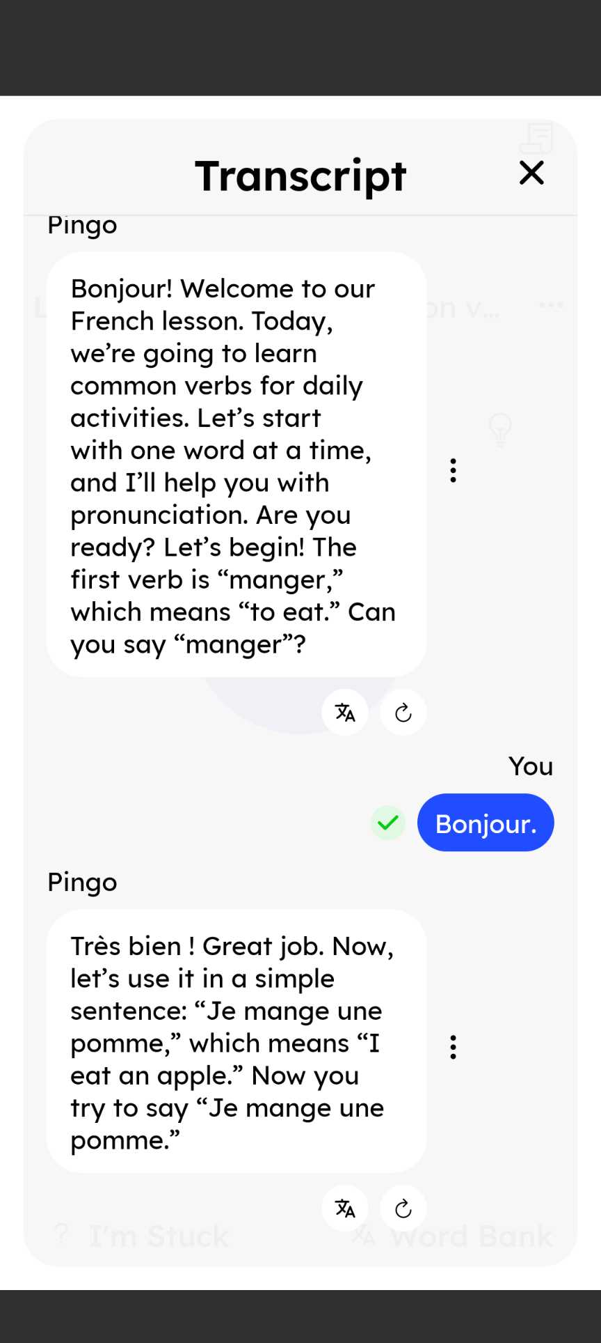 Pingo AI often fails to correct you.